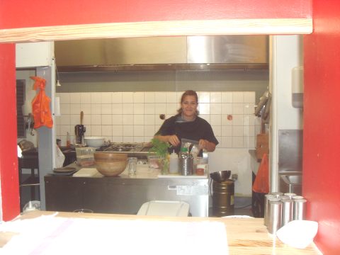 A glimpse of the kitchen